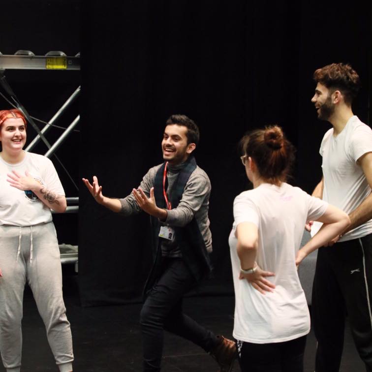 Yusuf leading a workshop at the Birmingham REP